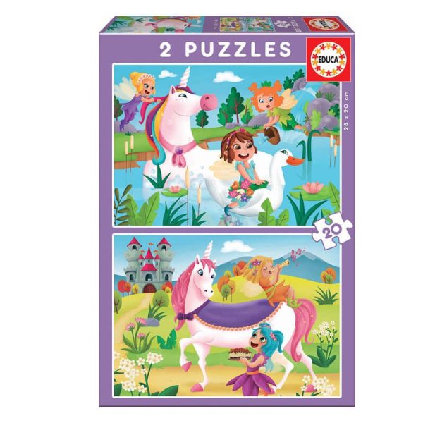 PUZZLE 2×20 UNICORNIOS Y HADAS
